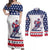 Custom United States Hockey Couples Matching Off Shoulder Maxi Dress and Long Sleeve Button Shirt Go Champions USA