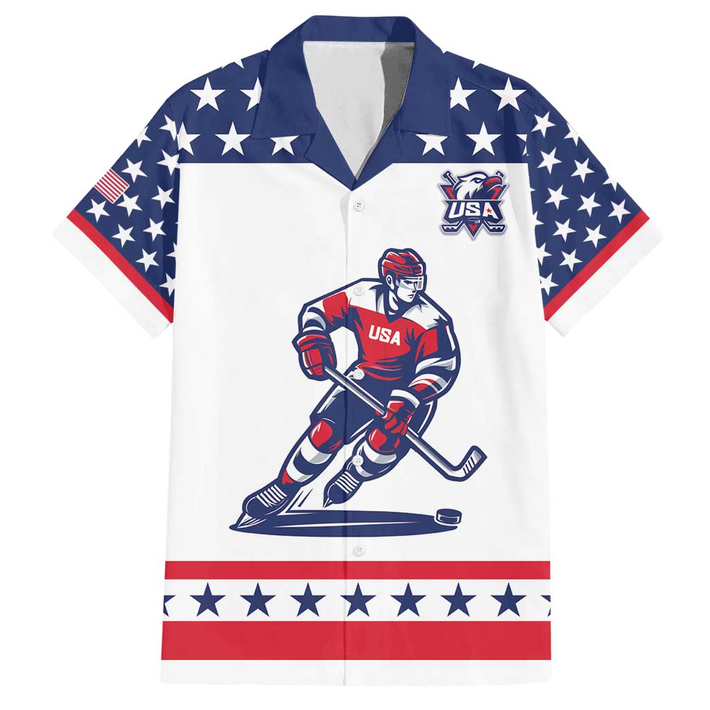 Custom United States Hockey Family Matching Long Sleeve Bodycon Dress and Hawaiian Shirt Go Champions USA