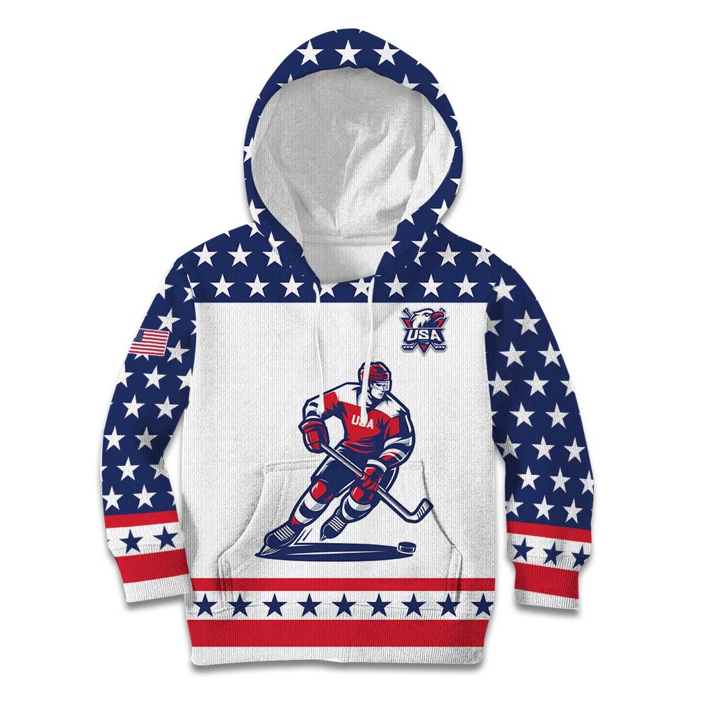 Custom United States Hockey Kid Hoodie Go Champions USA