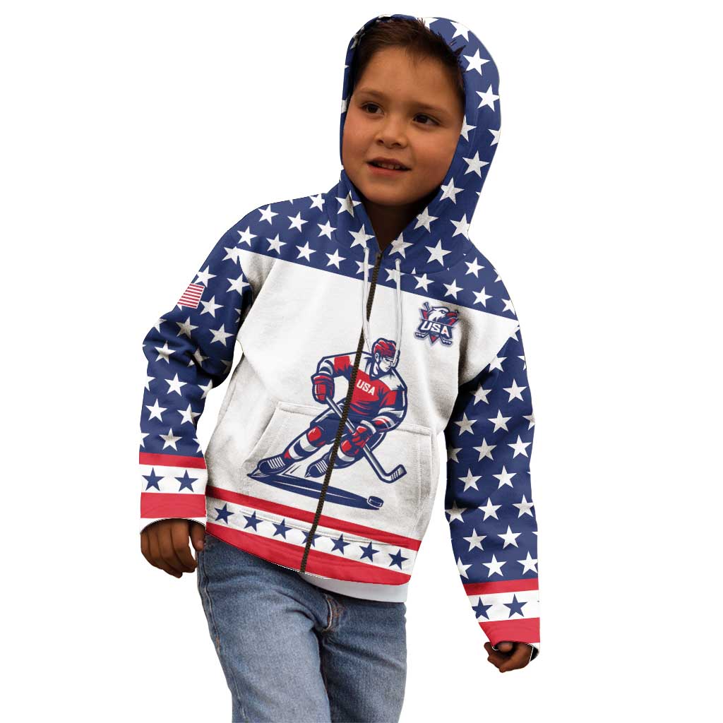Custom United States Hockey Kid Hoodie Go Champions USA