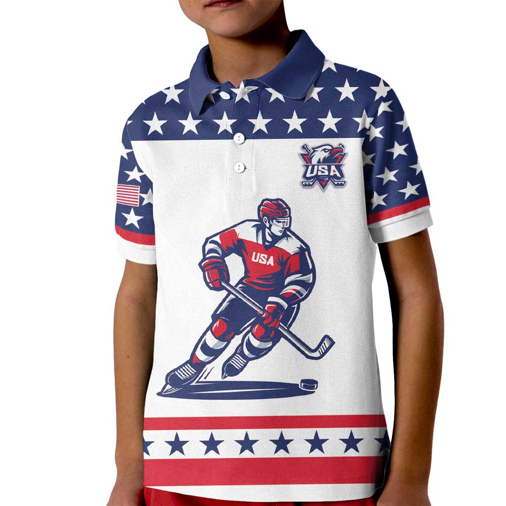 Custom United States Hockey Kid Polo Shirt Go Champions USA