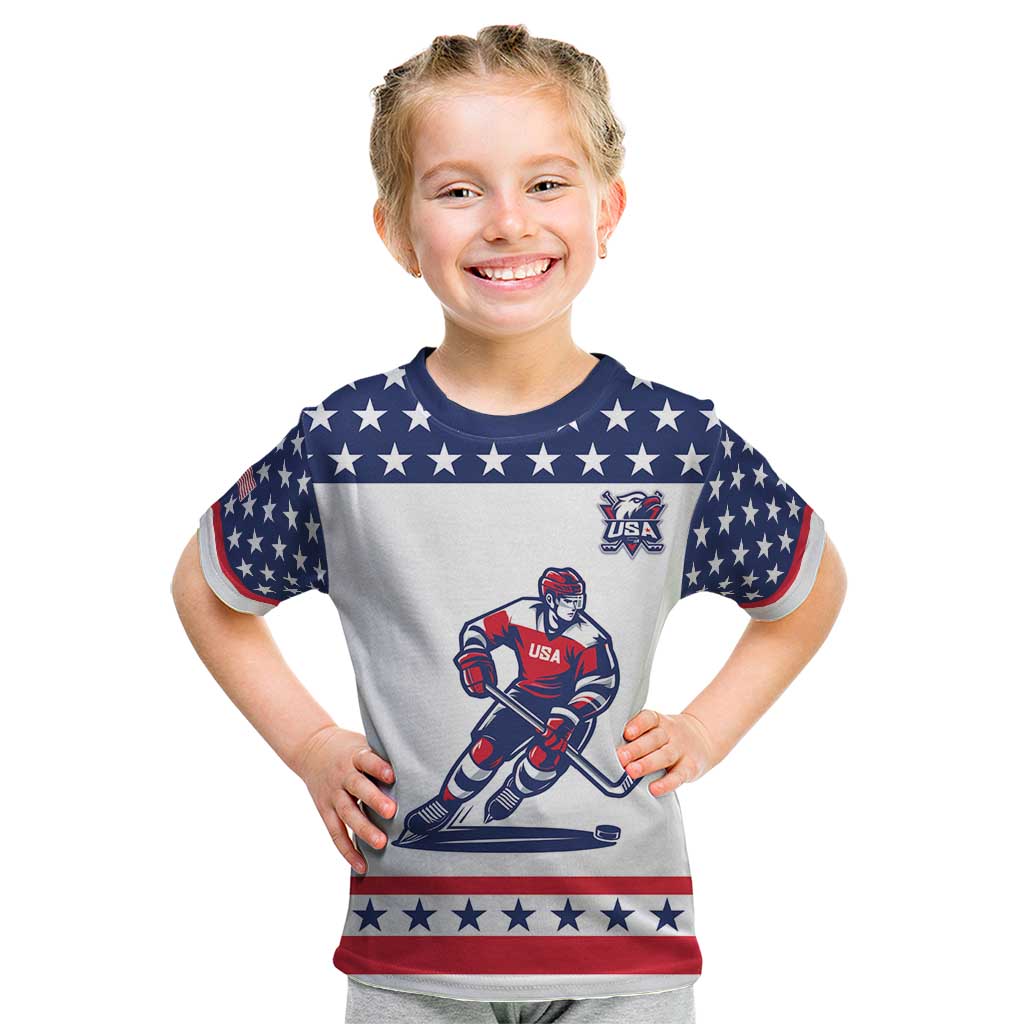 Custom United States Hockey Kid T Shirt Go Champions USA