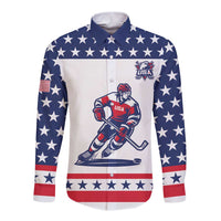 Custom United States Hockey Long Sleeve Button Shirt Go Champions USA