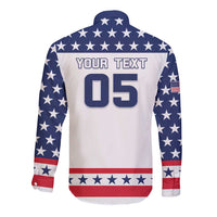 Custom United States Hockey Long Sleeve Button Shirt Go Champions USA