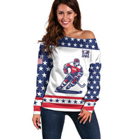 Custom United States Hockey Off Shoulder Sweater Go Champions USA