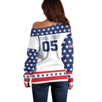 Custom United States Hockey Off Shoulder Sweater Go Champions USA