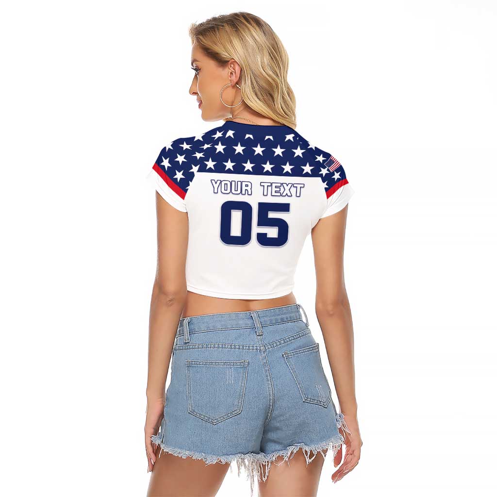 Custom United States Hockey Raglan Cropped T Shirt Go Champions USA