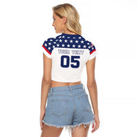 Custom United States Hockey Raglan Cropped T Shirt Go Champions USA