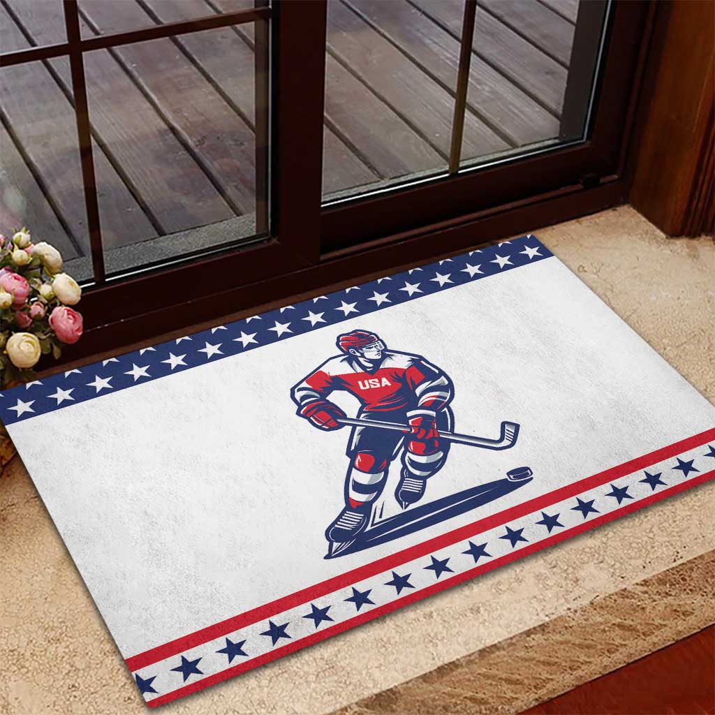 United States Hockey Rubber Doormat Go Champions USA