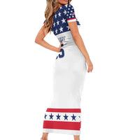 Custom United States Hockey Short Sleeve Bodycon Dress Go Champions USA
