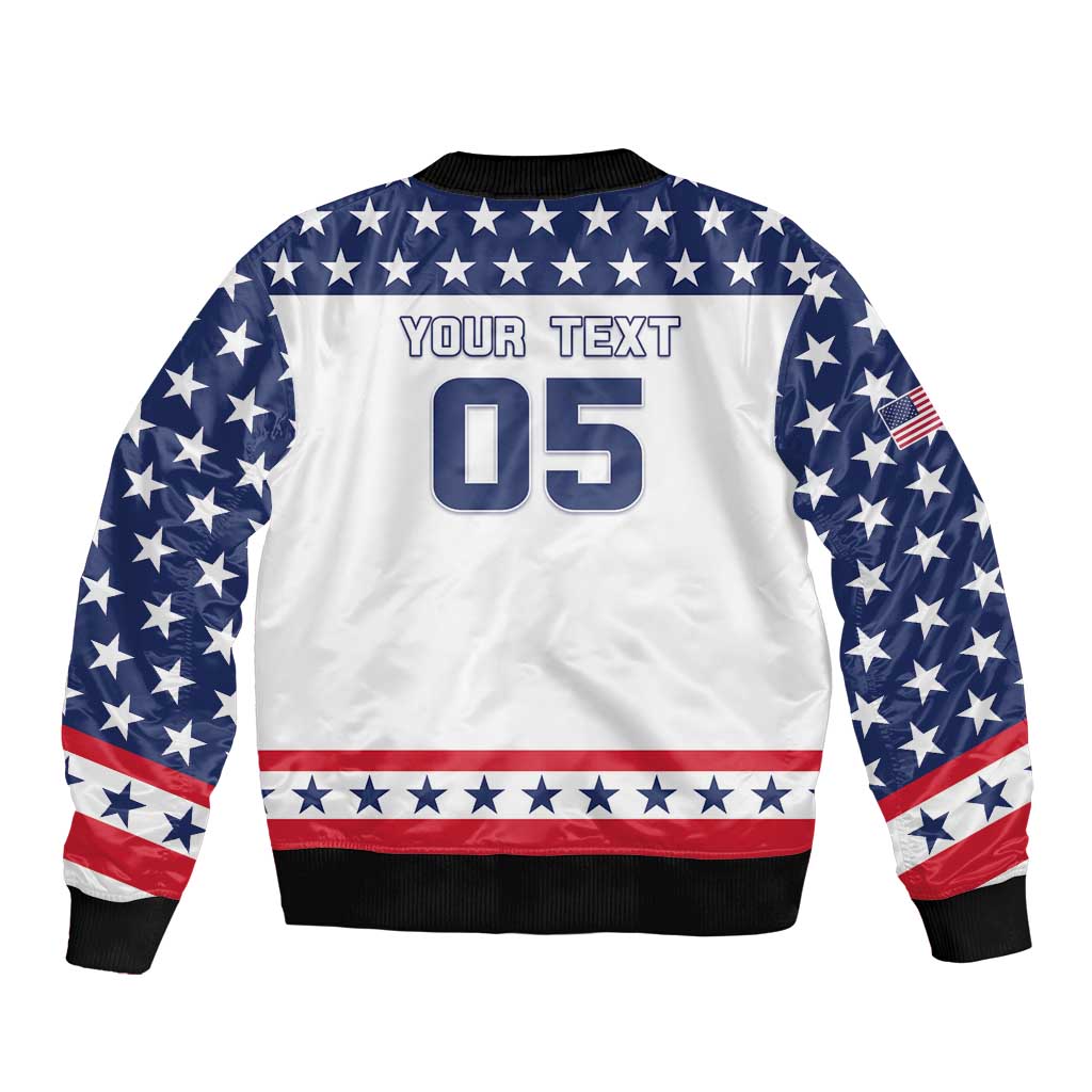 Custom United States Hockey Sleeve Zip Bomber Jacket Go Champions USA