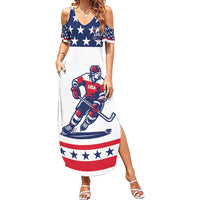 Custom United States Hockey Summer Maxi Dress Go Champions USA