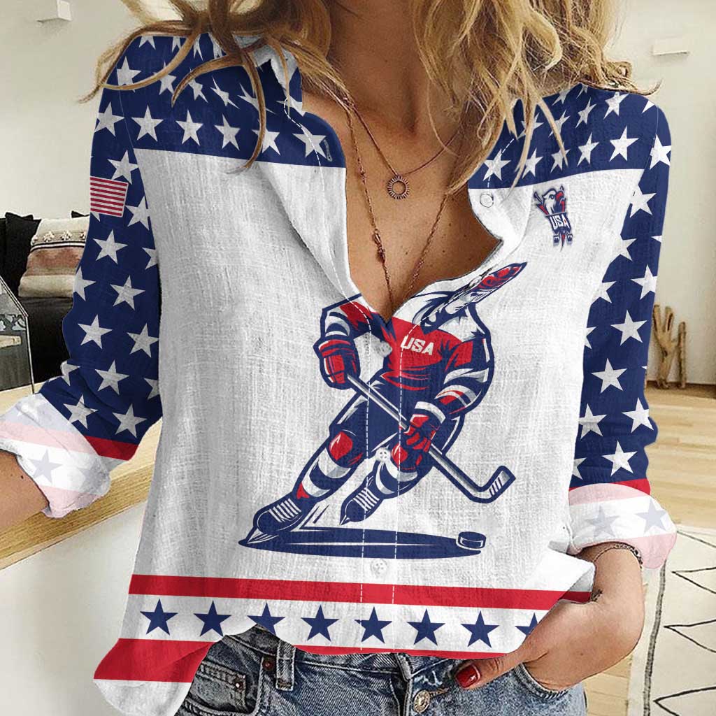 Custom United States Hockey Women Casual Shirt Go Champions USA