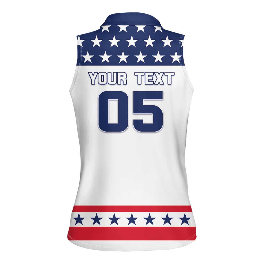 Custom United States Hockey Women Sleeveless Polo Shirt Go Champions USA