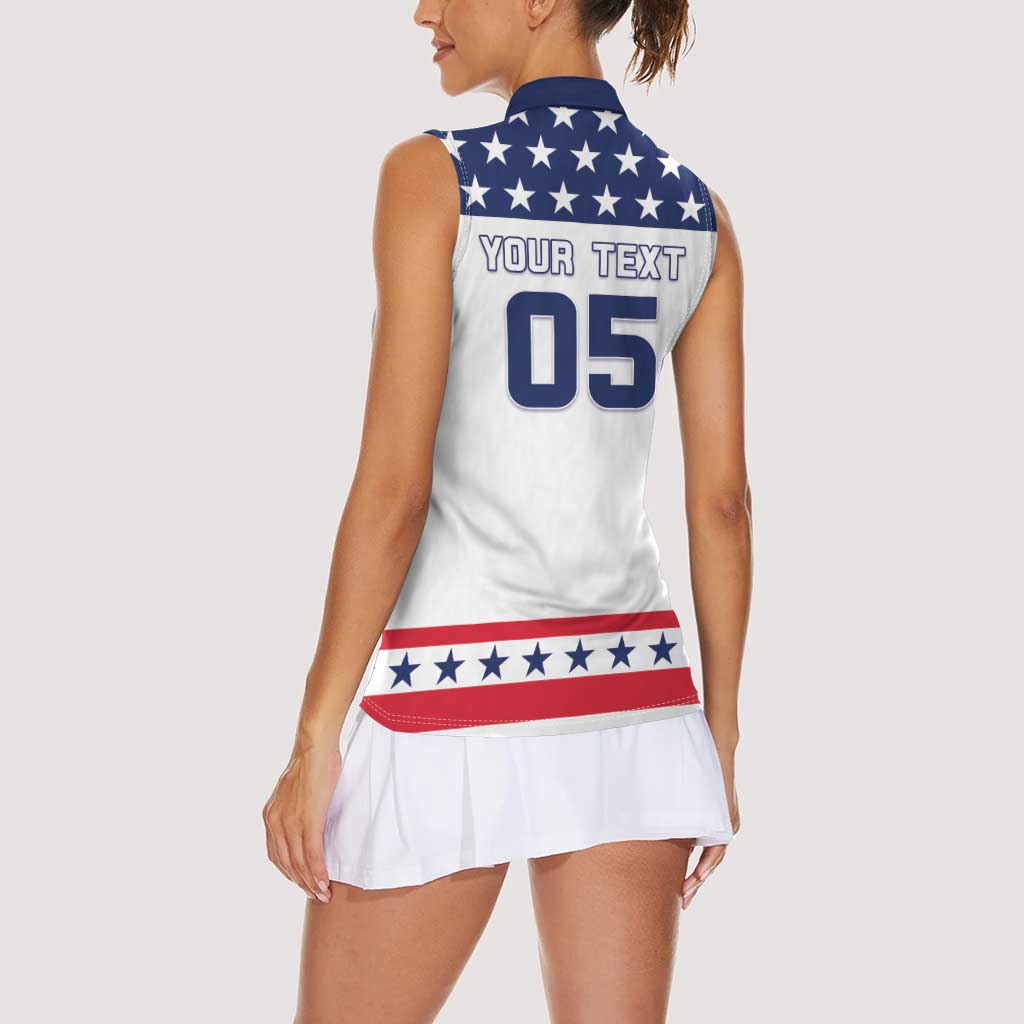 Custom United States Hockey Women Sleeveless Polo Shirt Go Champions USA