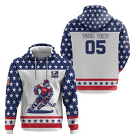 Custom United States Hockey Zip Hoodie Go Champions USA