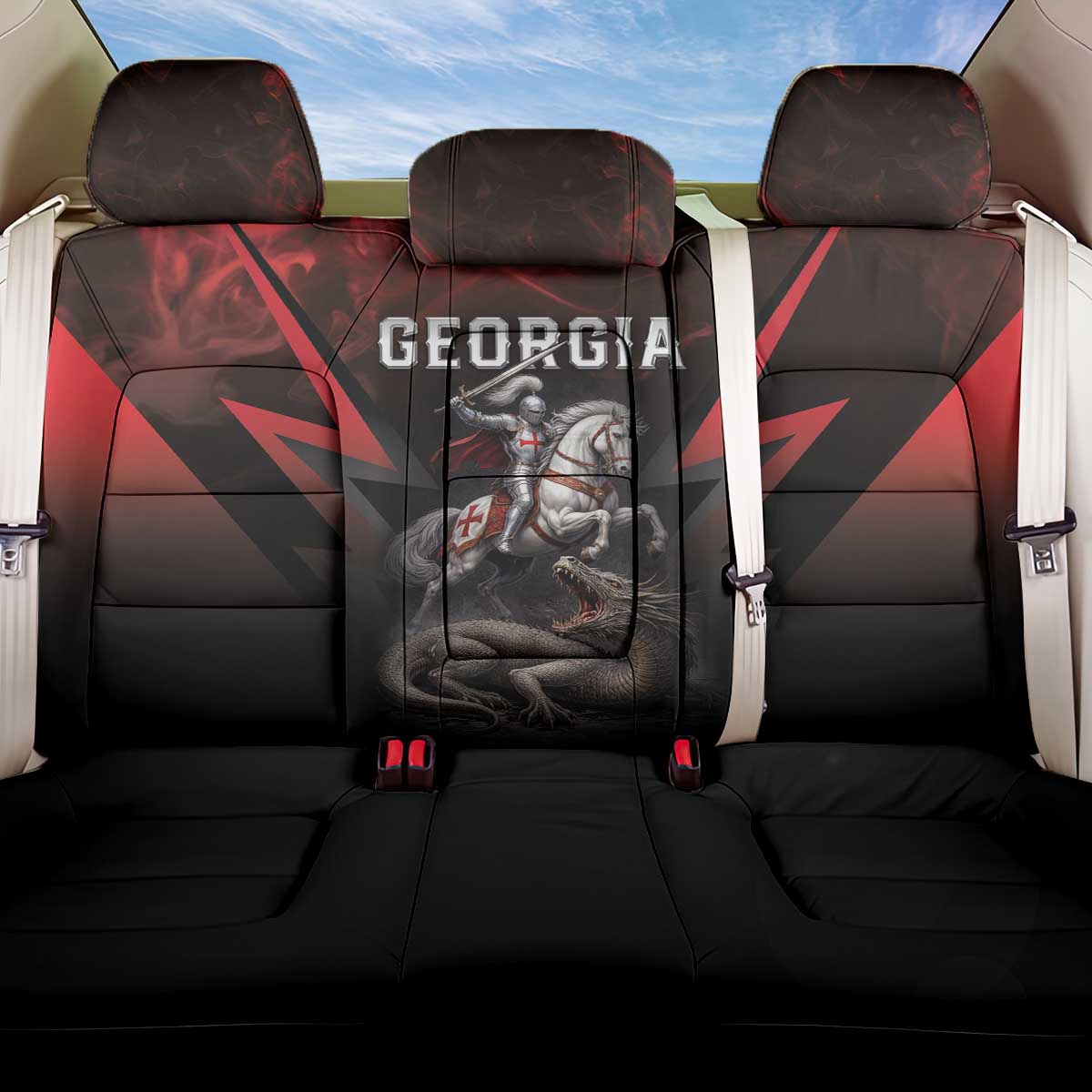 Georgia Coat Of Arms Back Car Seat Cover Saint George And The Dragon