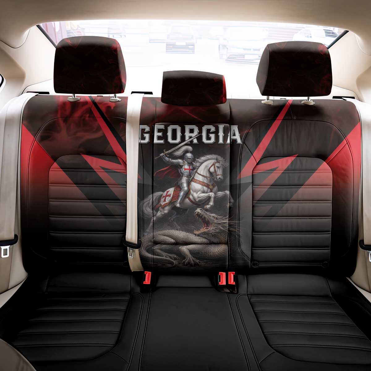 Georgia Coat Of Arms Back Car Seat Cover Saint George And The Dragon