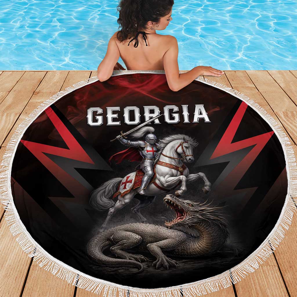 Georgia Coat Of Arms Beach Blanket Saint George And The Dragon