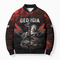 Georgia Coat Of Arms Bomber Puffer Jacket Saint George And The Dragon