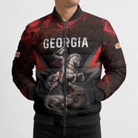 Georgia Coat Of Arms Bomber Puffer Jacket Saint George And The Dragon
