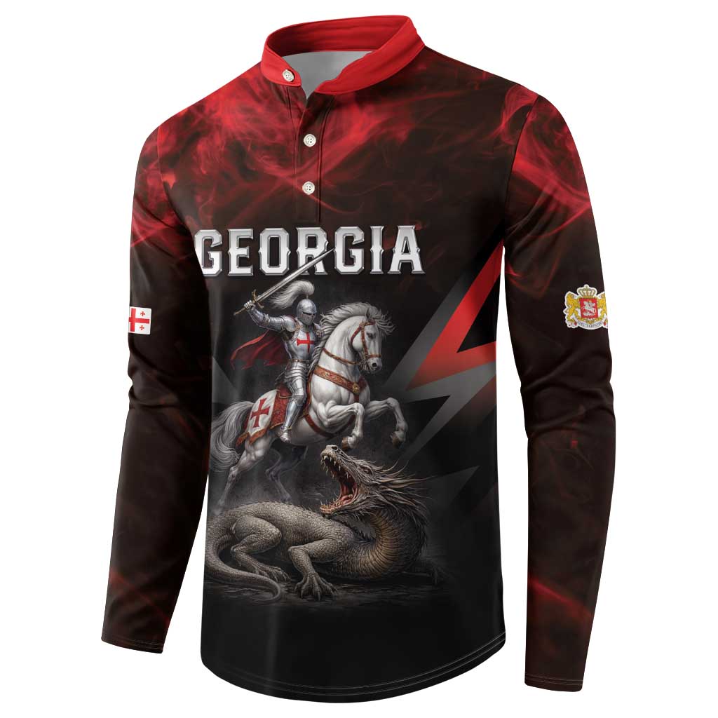 Georgia Coat Of Arms Button Sweatshirt Saint George And The Dragon