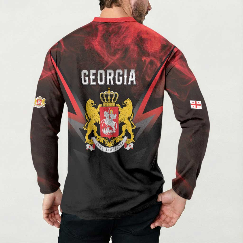 Georgia Coat Of Arms Button Sweatshirt Saint George And The Dragon