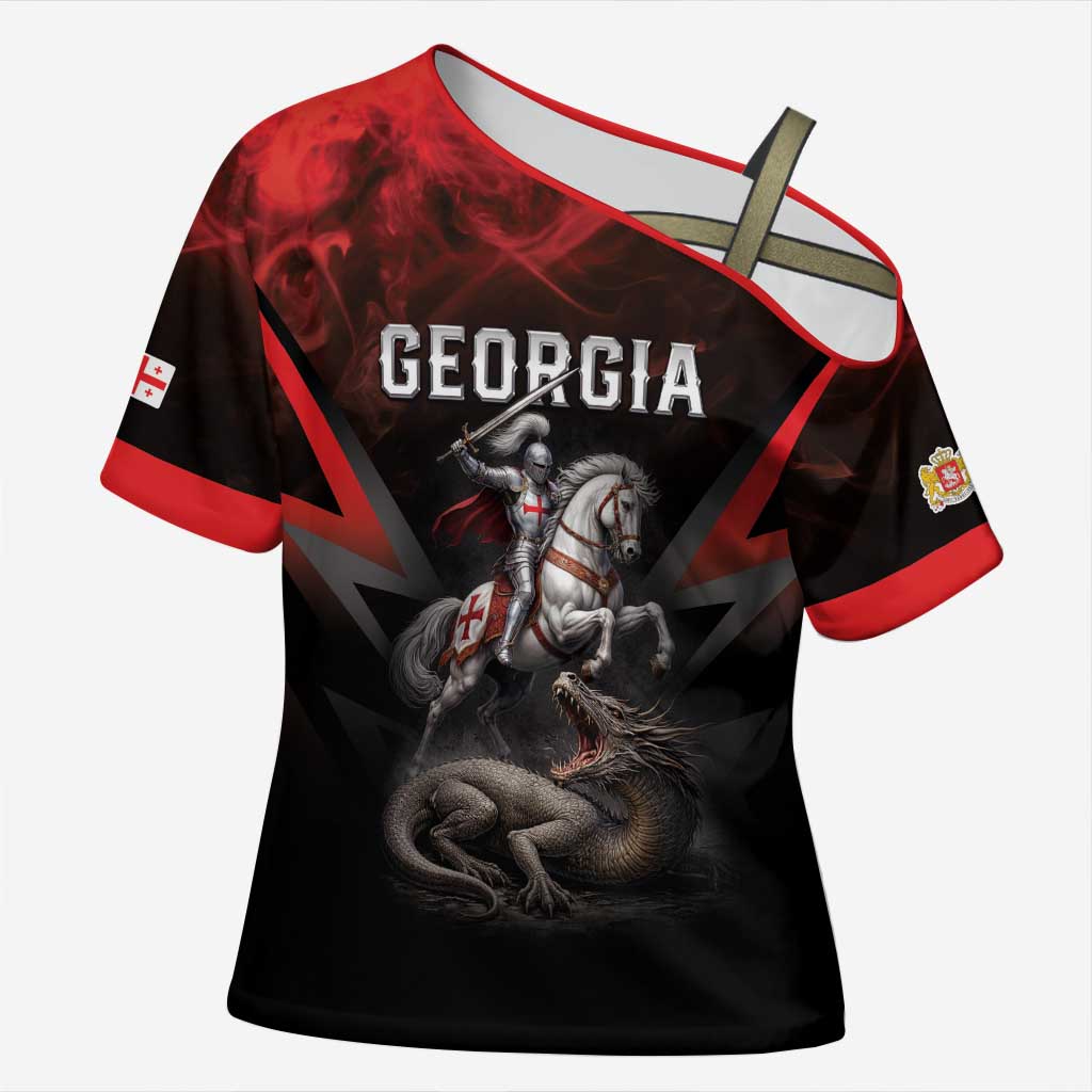 Georgia Coat Of Arms Cross Shoulder Shirt Saint George And The Dragon