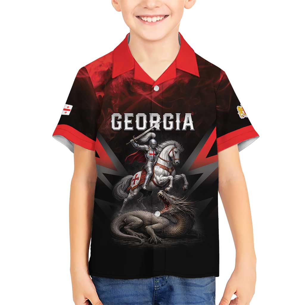 Georgia Coat Of Arms Kid Hawaiian Shirt Saint George And The Dragon
