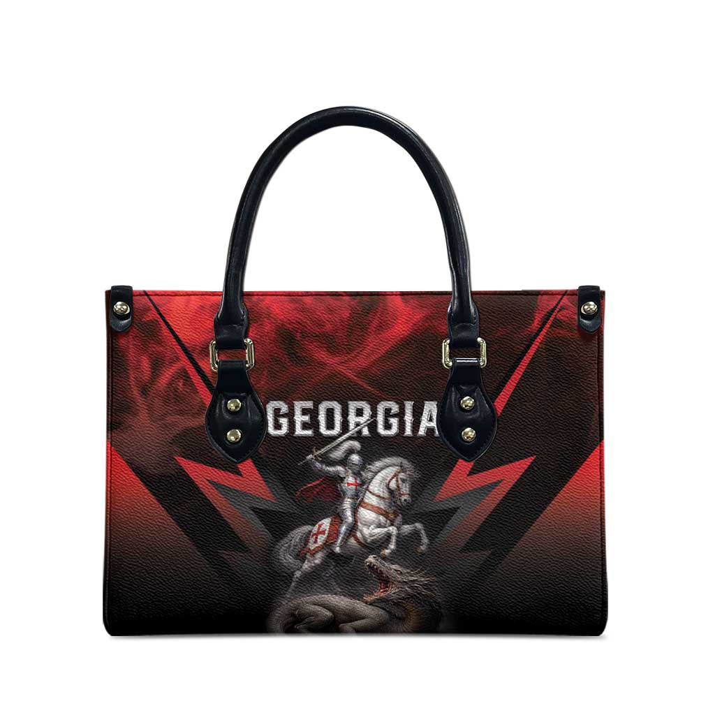 Georgia Coat Of Arms Leather Bag Saint George And The Dragon