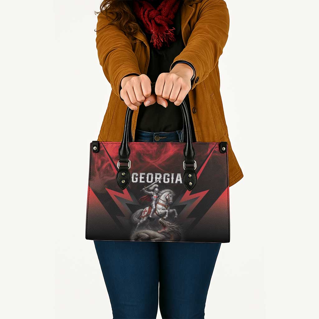 Georgia Coat Of Arms Leather Bag Saint George And The Dragon