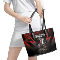 Georgia Coat Of Arms Leather Tote Bag Saint George And The Dragon