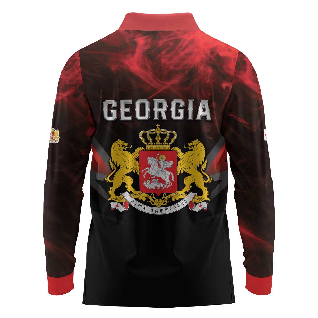Georgia Coat Of Arms Long Sleeve Polo Shirt Saint George And The Dragon