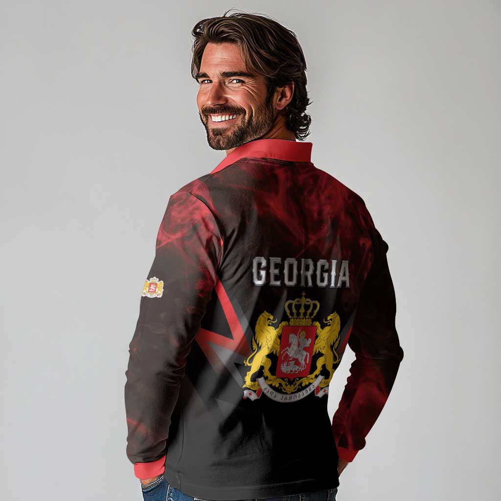 Georgia Coat Of Arms Long Sleeve Polo Shirt Saint George And The Dragon
