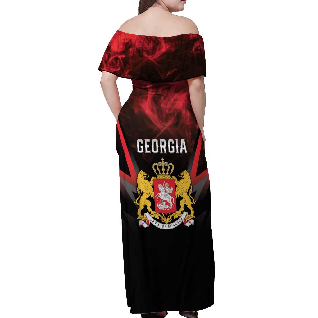 Georgia Coat Of Arms Off Shoulder Maxi Dress Saint George And The Dragon