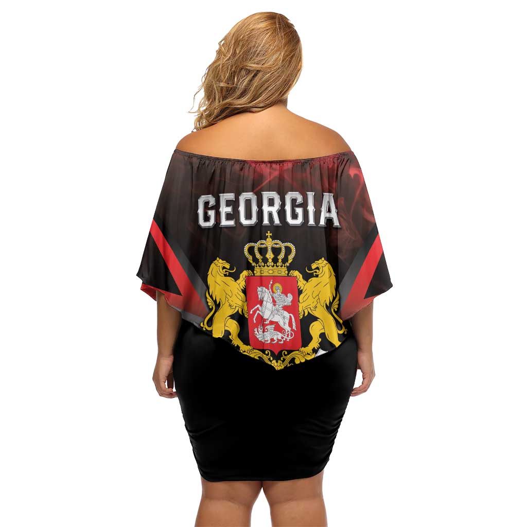 Georgia Coat Of Arms Off Shoulder Short Dress Saint George And The Dragon