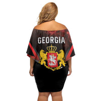 Georgia Coat Of Arms Off Shoulder Short Dress Saint George And The Dragon