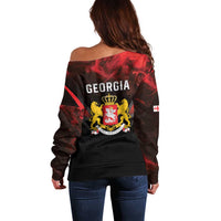 Georgia Coat Of Arms Off Shoulder Sweater Saint George And The Dragon