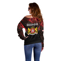 Georgia Coat Of Arms Off Shoulder Sweater Saint George And The Dragon