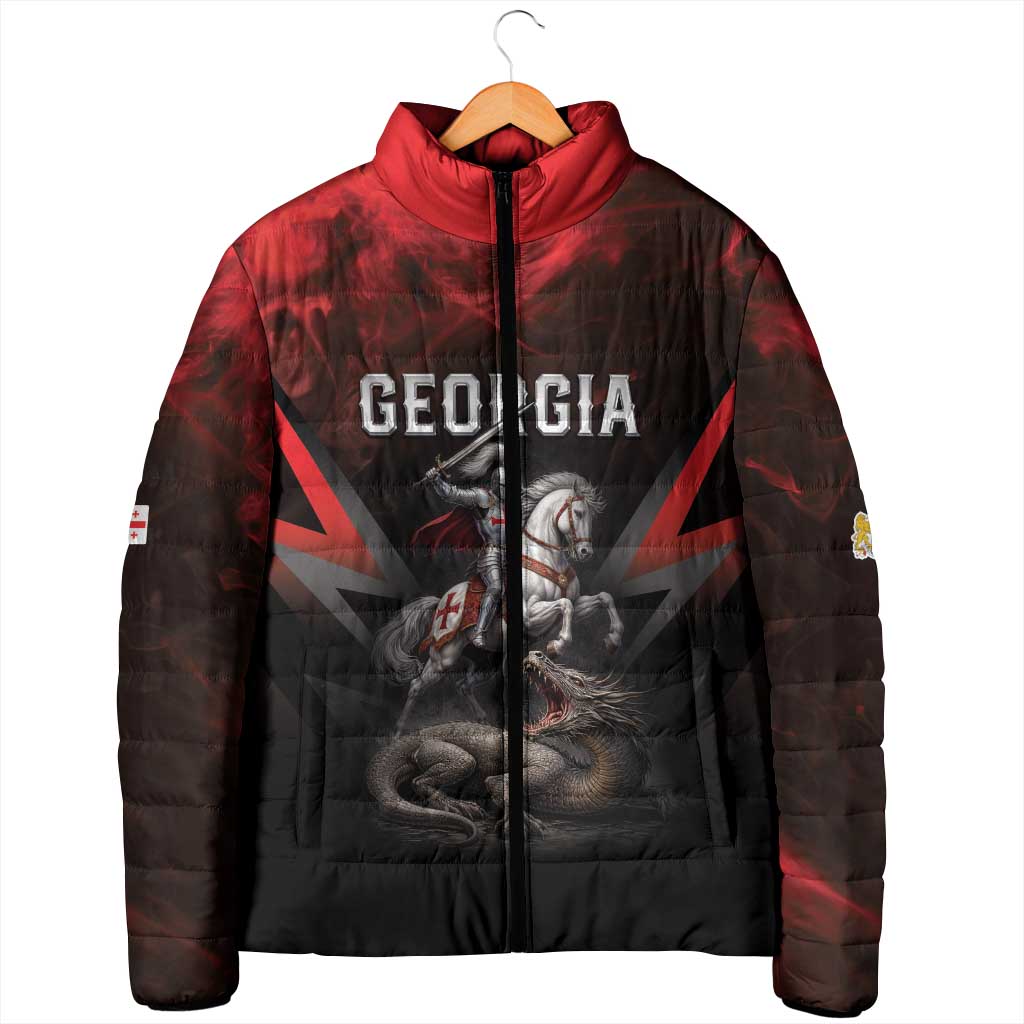 Georgia Coat Of Arms Padded Jacket Saint George And The Dragon