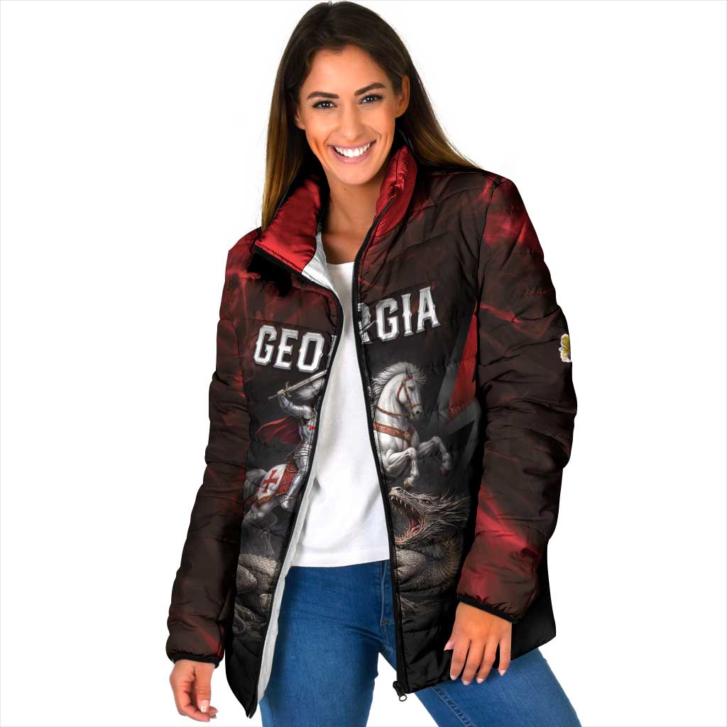 Georgia Coat Of Arms Padded Jacket Saint George And The Dragon
