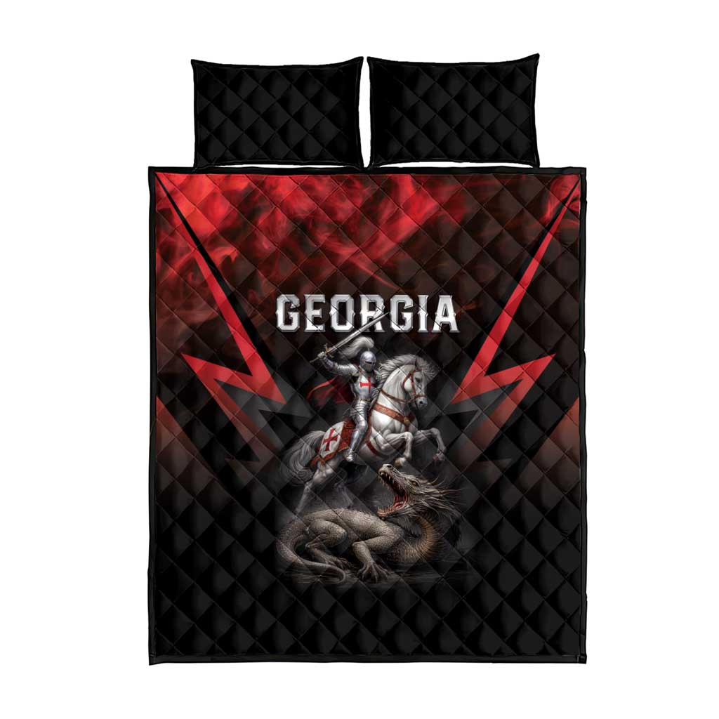 Georgia Coat Of Arms Quilt Bed Set Saint George And The Dragon