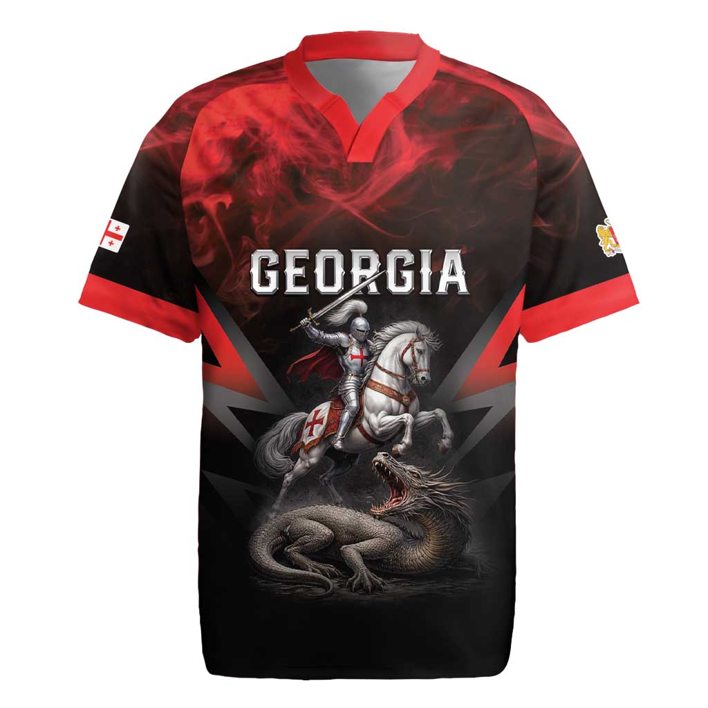 Georgia Coat Of Arms Rugby Jersey Saint George And The Dragon