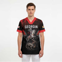 Georgia Coat Of Arms Scrub Top Saint George And The Dragon