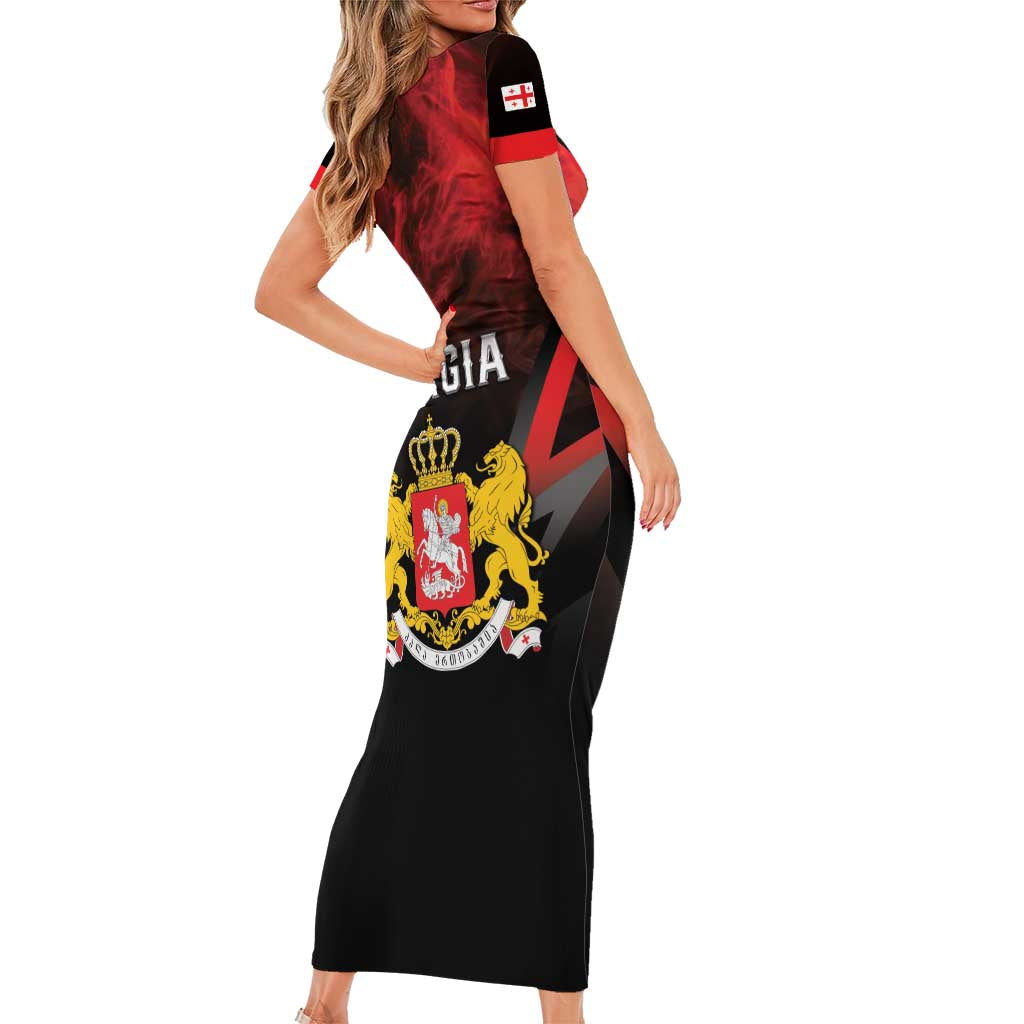 Georgia Coat Of Arms Short Sleeve Bodycon Dress Saint George And The Dragon