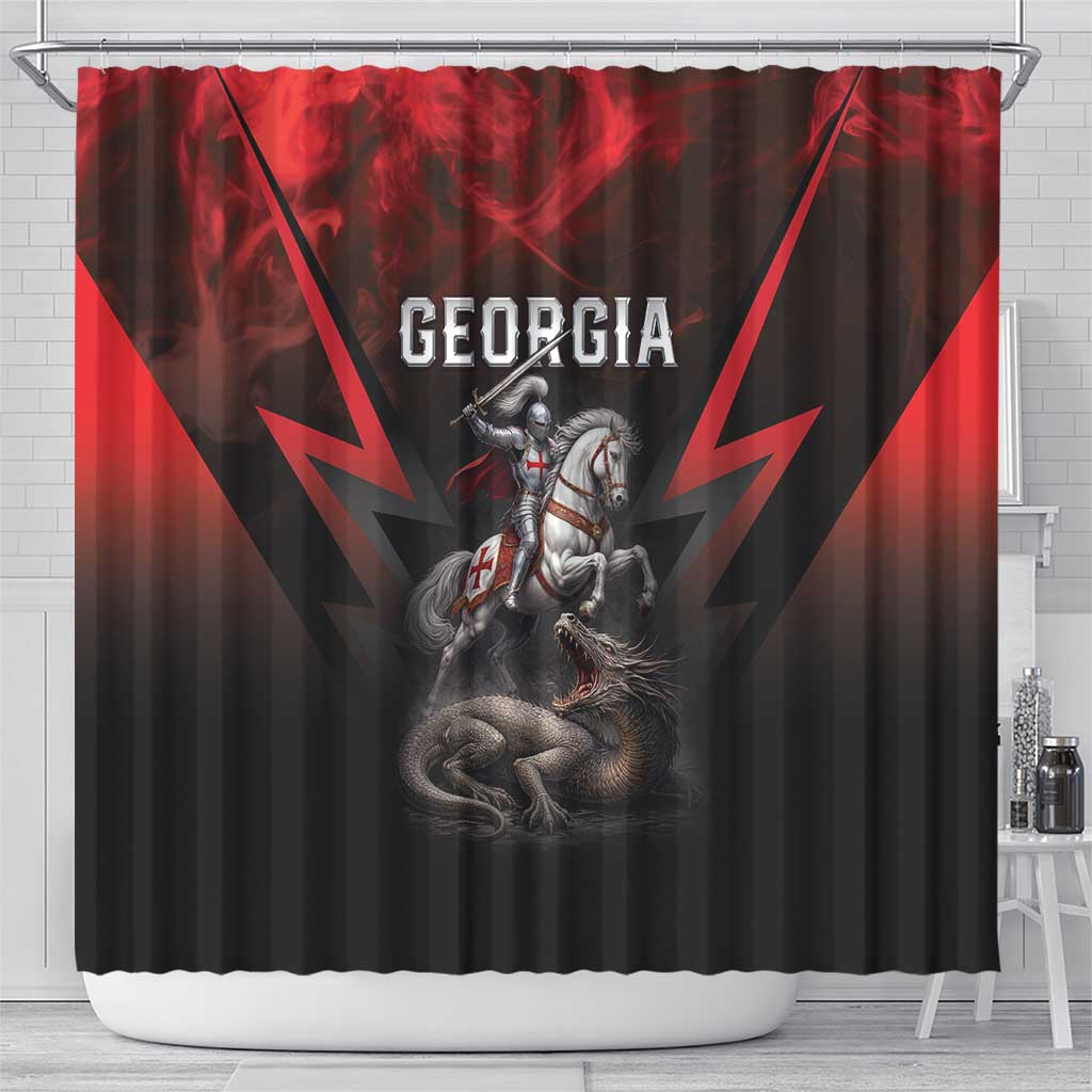 Georgia Coat Of Arms Shower Curtain Saint George And The Dragon
