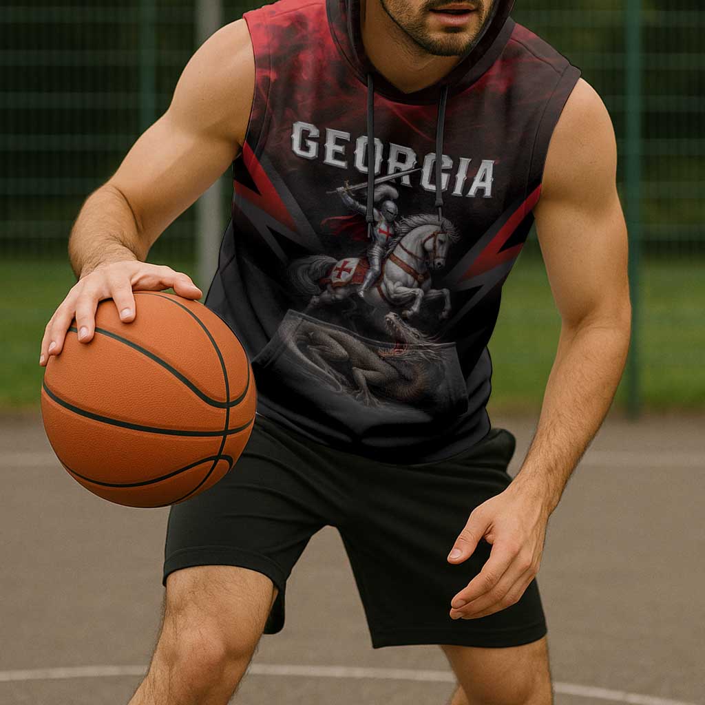 Georgia Coat Of Arms Sleeveless Hoodie Saint George And The Dragon