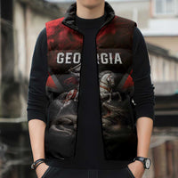 Georgia Coat Of Arms Sleeveless Puffer Jacket Saint George And The Dragon