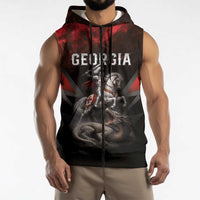 Georgia Coat Of Arms Sleeveless Zip Hoodie Saint George And The Dragon