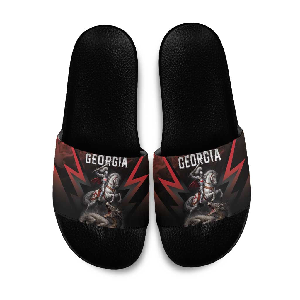 Georgia Coat Of Arms Slide Sandals Saint George And The Dragon